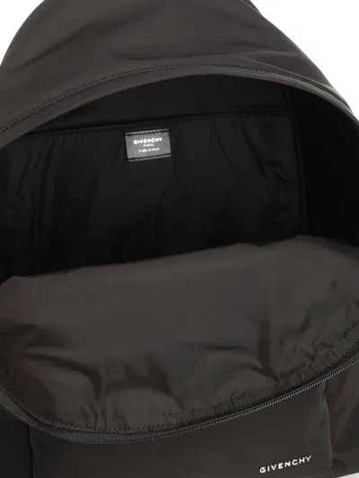 Givenchy Black Backpack With Adjustable Shoulder Straps And Logo On Front In Tech Fabric Man