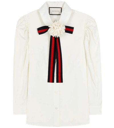 Shop Gucci Cotton Shirt In White Mageolia