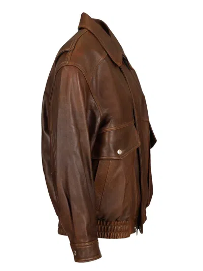 Dunst Oversized Bomber Jacket Jackets Brown In Multi