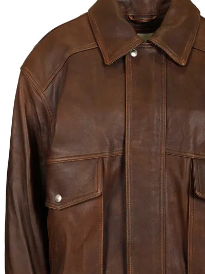 Dunst Oversized Bomber Jacket Jackets Brown In Multi