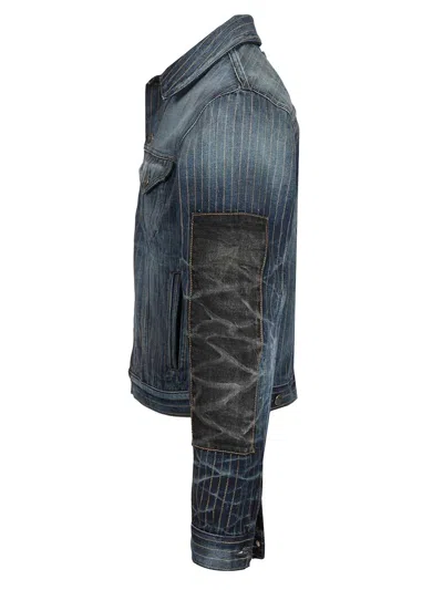 Acne Studios Patchwork Denim Jacket Jackets Blue In Blue