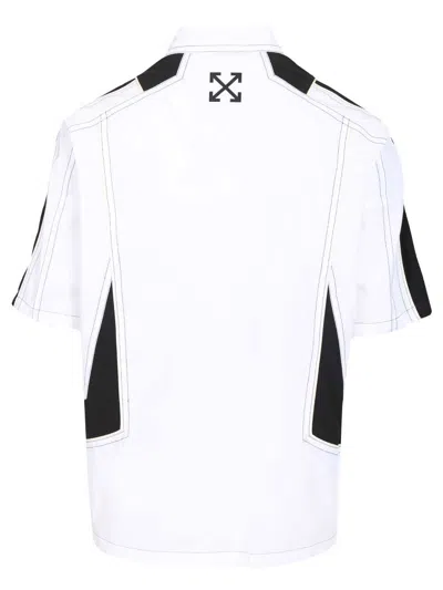 Off-white Race Logo Panel Shirt In White