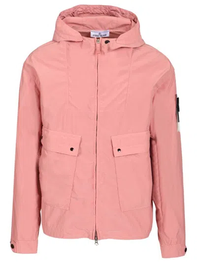 Stone Island Light Compact Touch Poly-tc Jacket In Pink