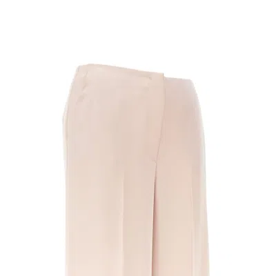 Pinko Limoncello Pink Pants With Concealed Front Closure In Tech Fabric Woman
