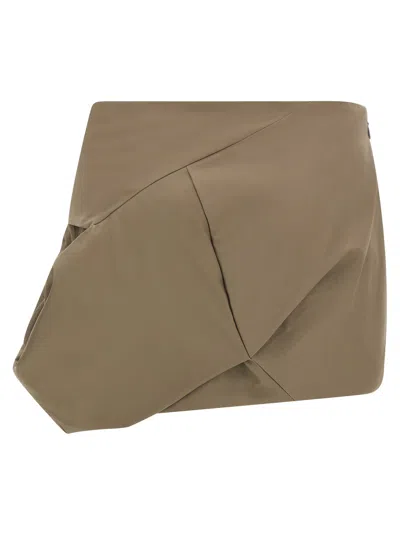 Entire Studios Structured Draped Mini Skirt In Nude