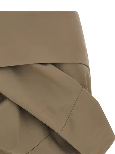 Entire Studios Structured Draped Mini Skirt In Nude