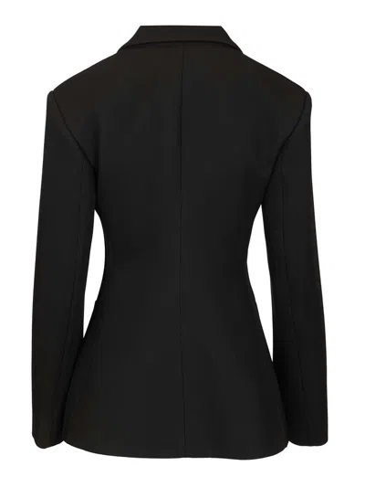 Loewe Wool Twill Jacket Jackets Black In Multi