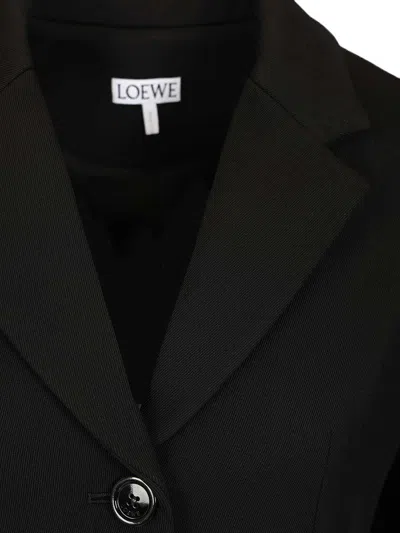 Loewe Wool Twill Jacket Jackets Black In Multi