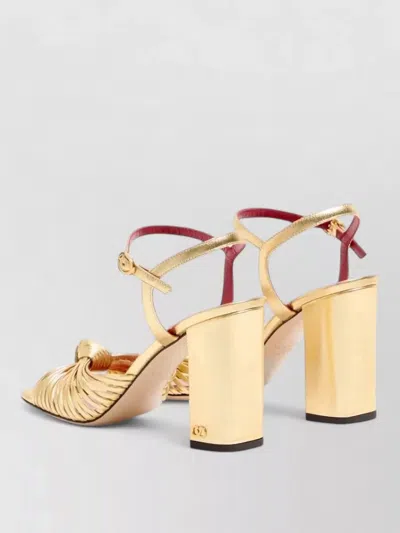 Valentino 90mm Vlogo Anne Metallic Leather Block-heel Sandals In Multi