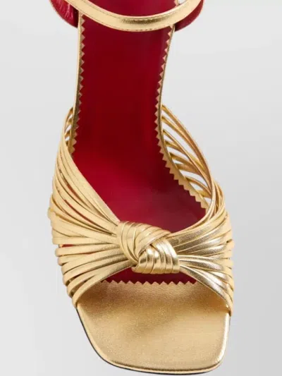 Valentino 90mm Vlogo Anne Metallic Leather Block-heel Sandals In Multi
