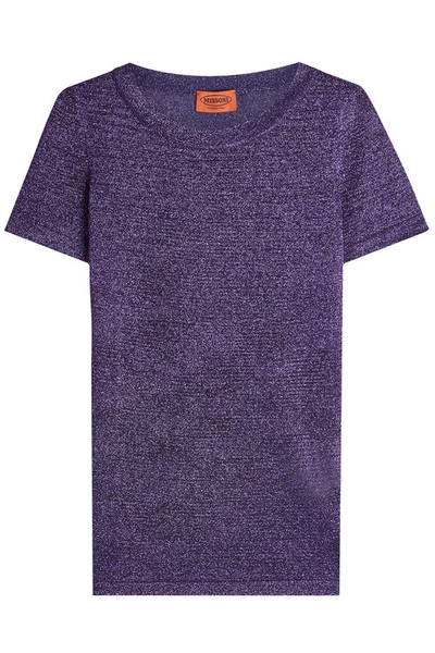 Missoni Glitter Effect T-shirt In Purple