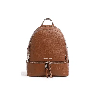 Michael Kors Medium Zip Backpack "rhea" In Brown