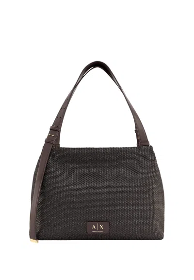 Armani Exchange Mini Structured Shoulder Bag In Black