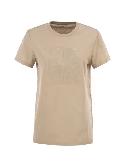 Max Mara Maxmara Mxmgiovane T Shirt With Monogram Logo In White