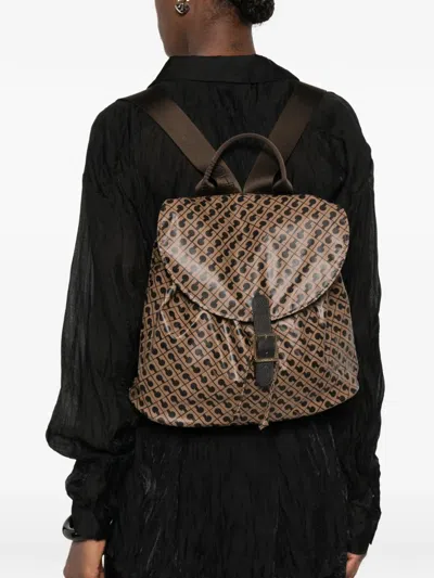 Gherardini Patterned Backpack In Brown