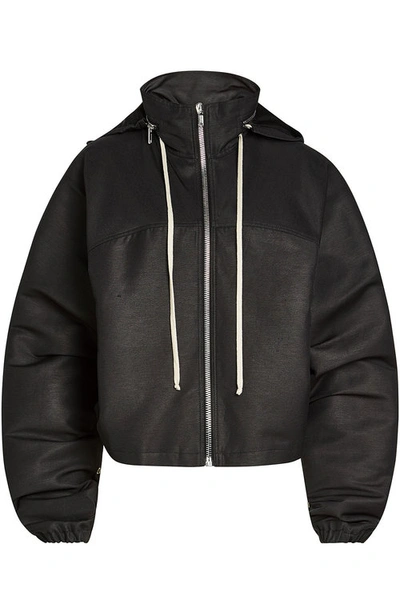 Rick Owens Zipped Jacket With Cotton In Black