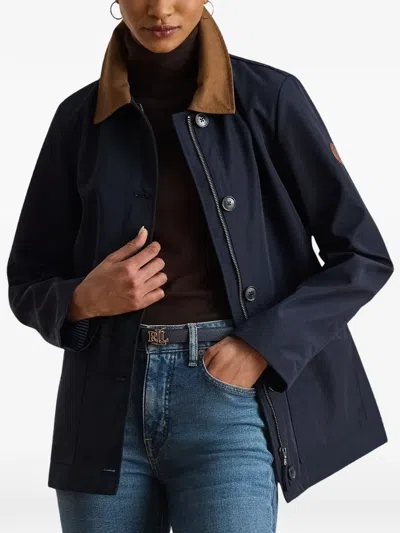 Ralph Lauren Collared Barn Coat In Multi