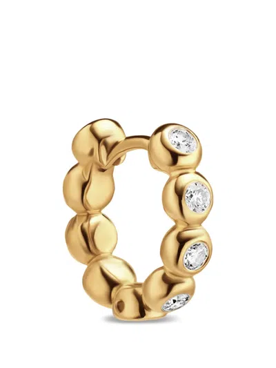 David Yurman Bezel Set Hoop Earrings In Pattern