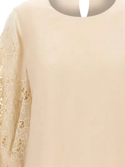 Max Mara Macramé Sleeve Blouse In Multi