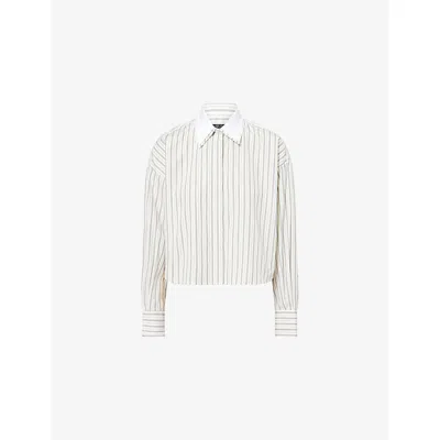 Rag & Bone Marin Stripe Layered Shirt In Cream Stripe In Multi