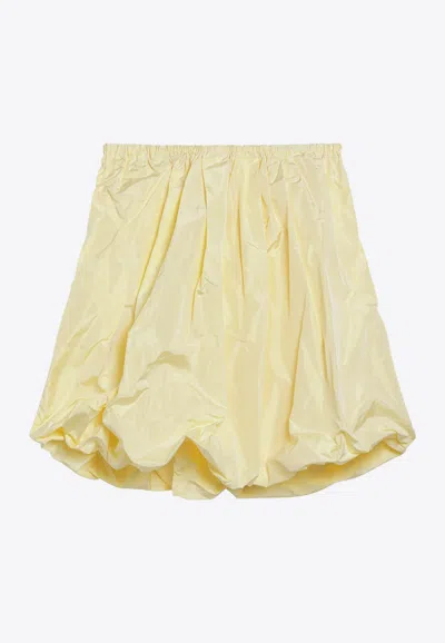 Prada Voluminous Taffeta Skirt Balloon Silhouette In Yellow
