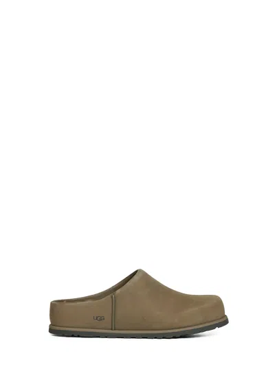 Ugg ® Men's Otzo Clog Nubuck Shoes In Burnt Olive In Green