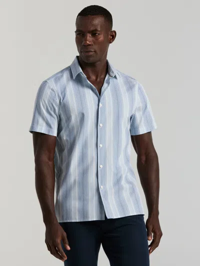 Perry Ellis Men's Variegated Stripe Short-sleeve Shirt In Burgundy