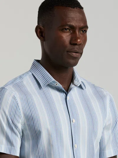 Perry Ellis Men's Variegated Stripe Short-sleeve Shirt In Burgundy