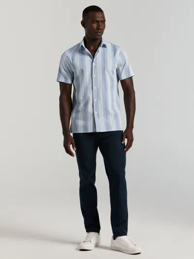 Perry Ellis Men's Variegated Stripe Short-sleeve Shirt In Burgundy