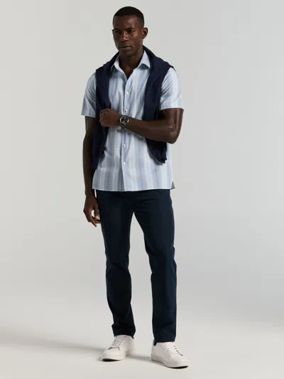 Perry Ellis Men's Variegated Stripe Short-sleeve Shirt In Burgundy