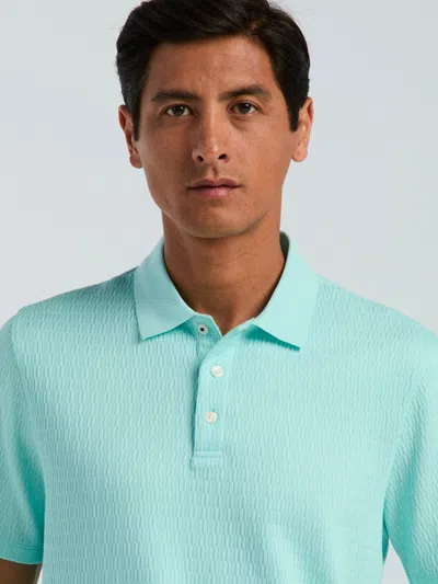 Perry Ellis Men's Geometric Jacquard Polo Shirt In Blue