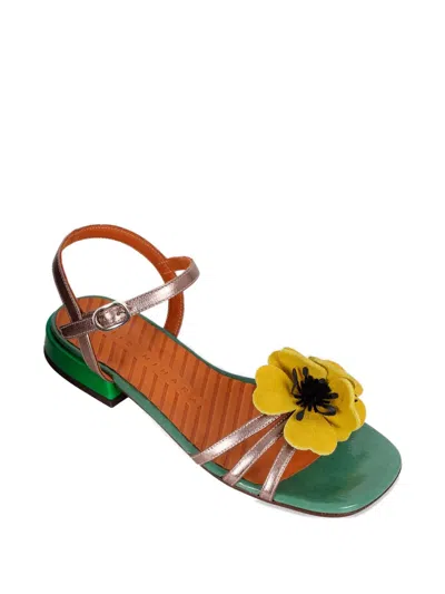 Chie Mihara Flower-appliqué Sandals In Multi