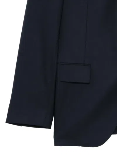 Corneliani Button Virgin-wool Suit In Blue