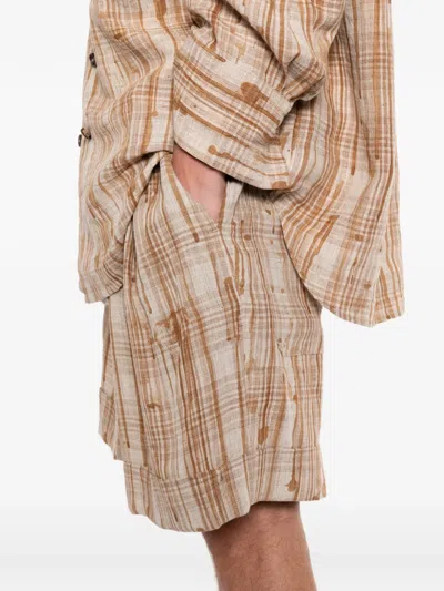 Ziggy Chen Plaid Shorts In Multi