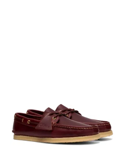 Clarks Godney Boat Shoe In Brown In Burgundy