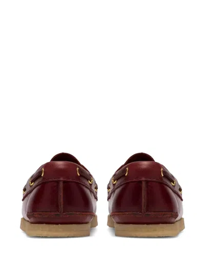 Clarks Godney Boat Shoe In Brown In Burgundy