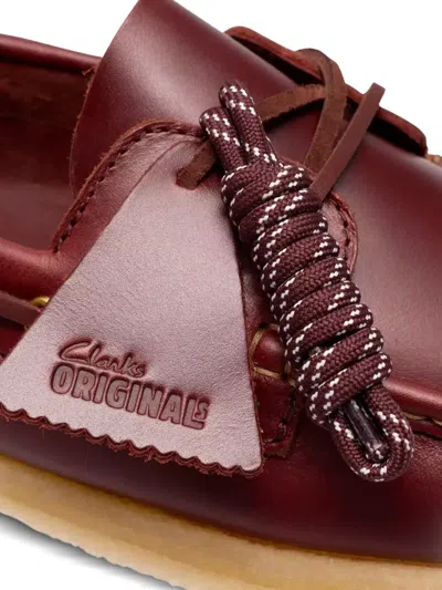 Clarks Godney Boat Shoe In Brown In Burgundy