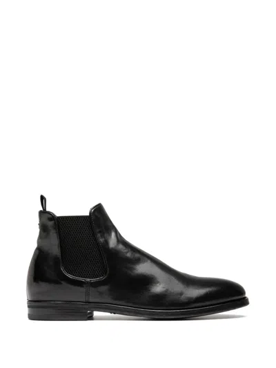 Officine Creative Elasticated-panel Leather Boots In Black