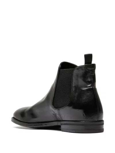 Officine Creative Elasticated-panel Leather Boots In Black