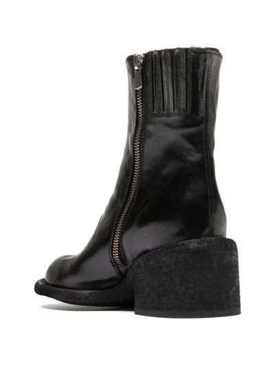 Officine Creative Zip Leather Boots In Black