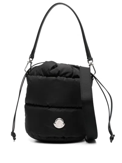 Moncler Caradoc Fabric Bucket Bag With Adjustable Strap In Black