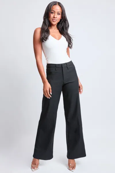 Ymi Hyperstretch High Rise Wide Leg Pants In Black