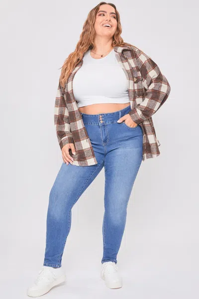 Ymi Women's Plus Essential Sustainable Skinny Jeans In Blue