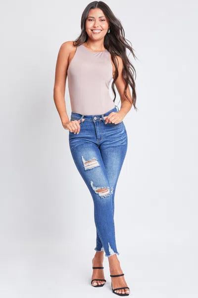 Ymi Women's Sustainable Wannabettabutt Ankle Jeans In Blue