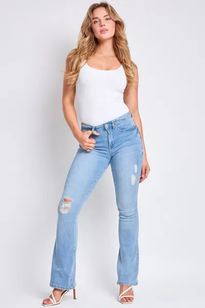 Ymi Women's Essential Flare Jeans - Long Inseam In Blue