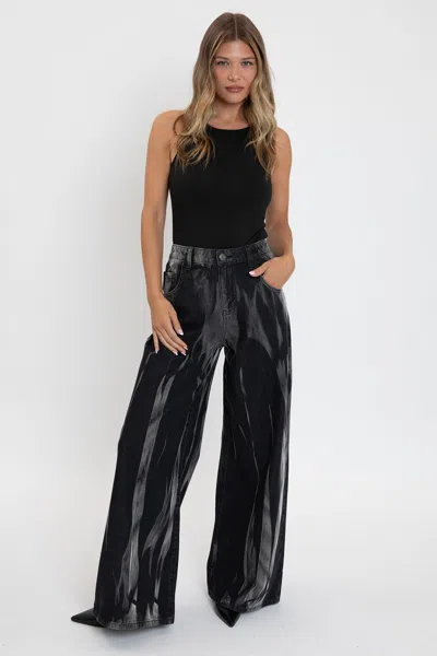 Ymi Relaxed Baggy Wide Leg Jeans In Black