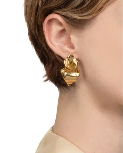 Alexis Bittar Small Crumpled 14k Goldplated Post Earrings In Neutral