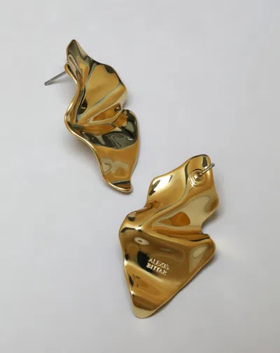 Alexis Bittar Small Crumpled 14k Goldplated Post Earrings In Neutral