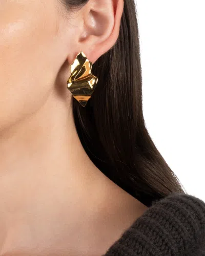 Alexis Bittar Small Crumpled 14k Goldplated Post Earrings In Neutral