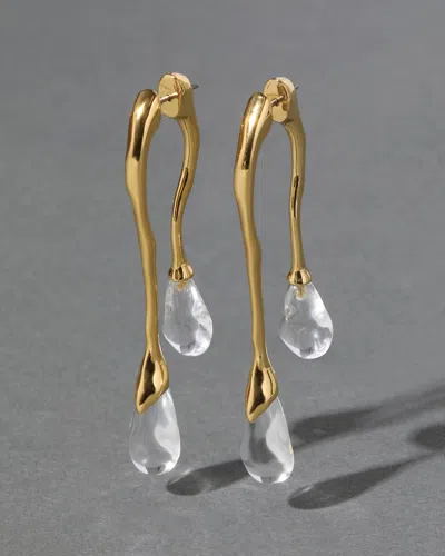 Alexis Bittar 14ct Gold-plated Lucite Front Back Double Drop Earrings